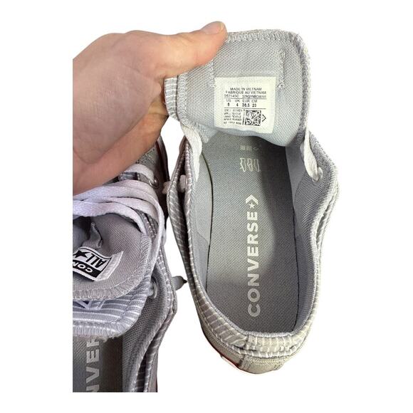 Converse Chuck Taylor All Star Low Top Gray & White Sneakers womens size 6 - Picture 8 of 9